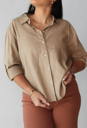 VIVER LINEN BLEND BUTTON DOWN (NATURAL)