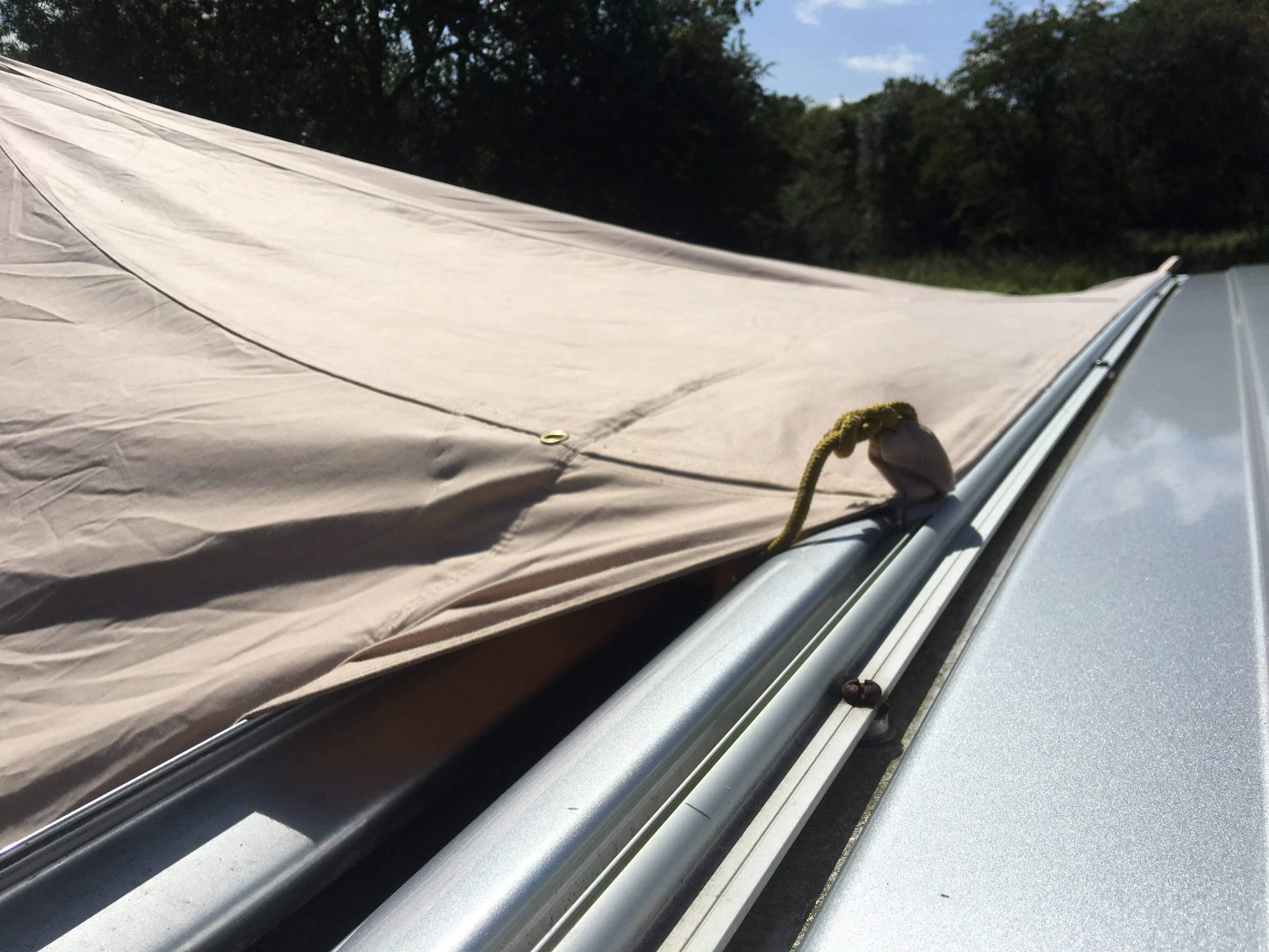 4.4m x 3m DubPod™ 'Roamer' 285gsm 100% Natural Canvas | Camper Awning & StoveMate