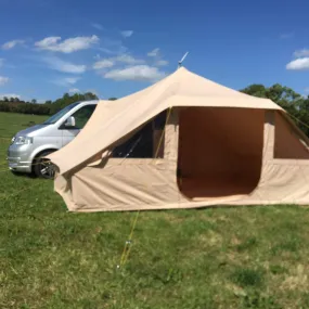 4.4m x 3m DubPod™ 'Roamer' 285gsm 100% Natural Canvas | Camper Awning & StoveMate