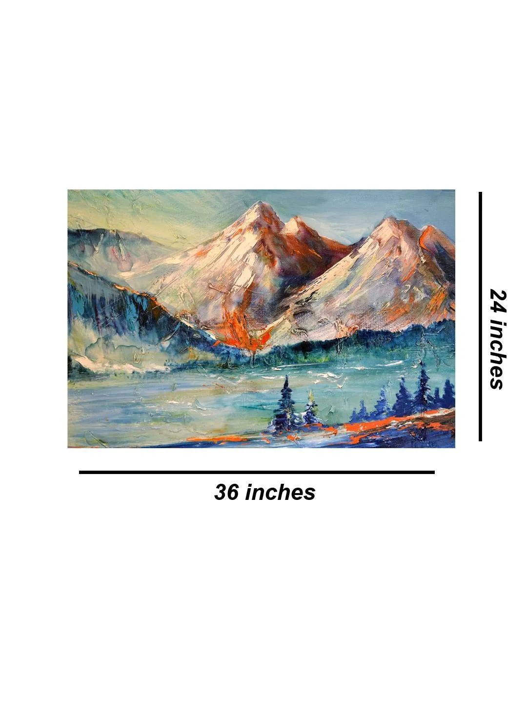 999STORE Wooden Stretched Framed Canvas Wall Painting Home Decor Mountains Contemporary Frames Modern Stylish Room Hanging (Canvas 24X36 Inches Strectched Canvas) Flpsz231072017069