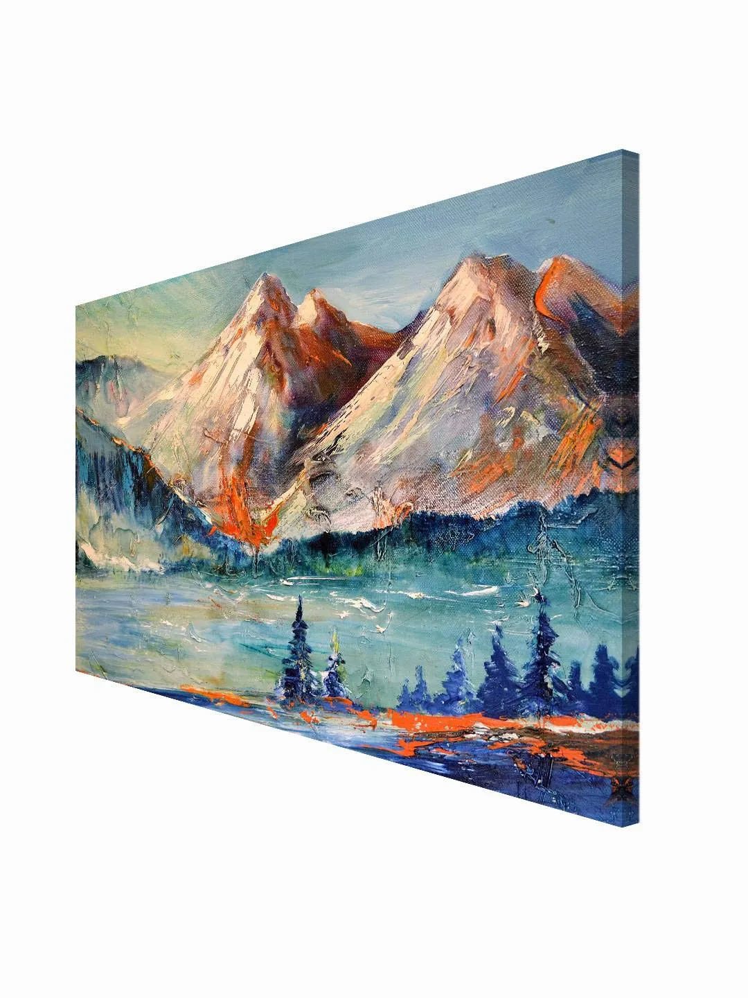 999STORE Wooden Stretched Framed Canvas Wall Painting Home Decor Mountains Contemporary Frames Modern Stylish Room Hanging (Canvas 24X36 Inches Strectched Canvas) Flpsz231072017069