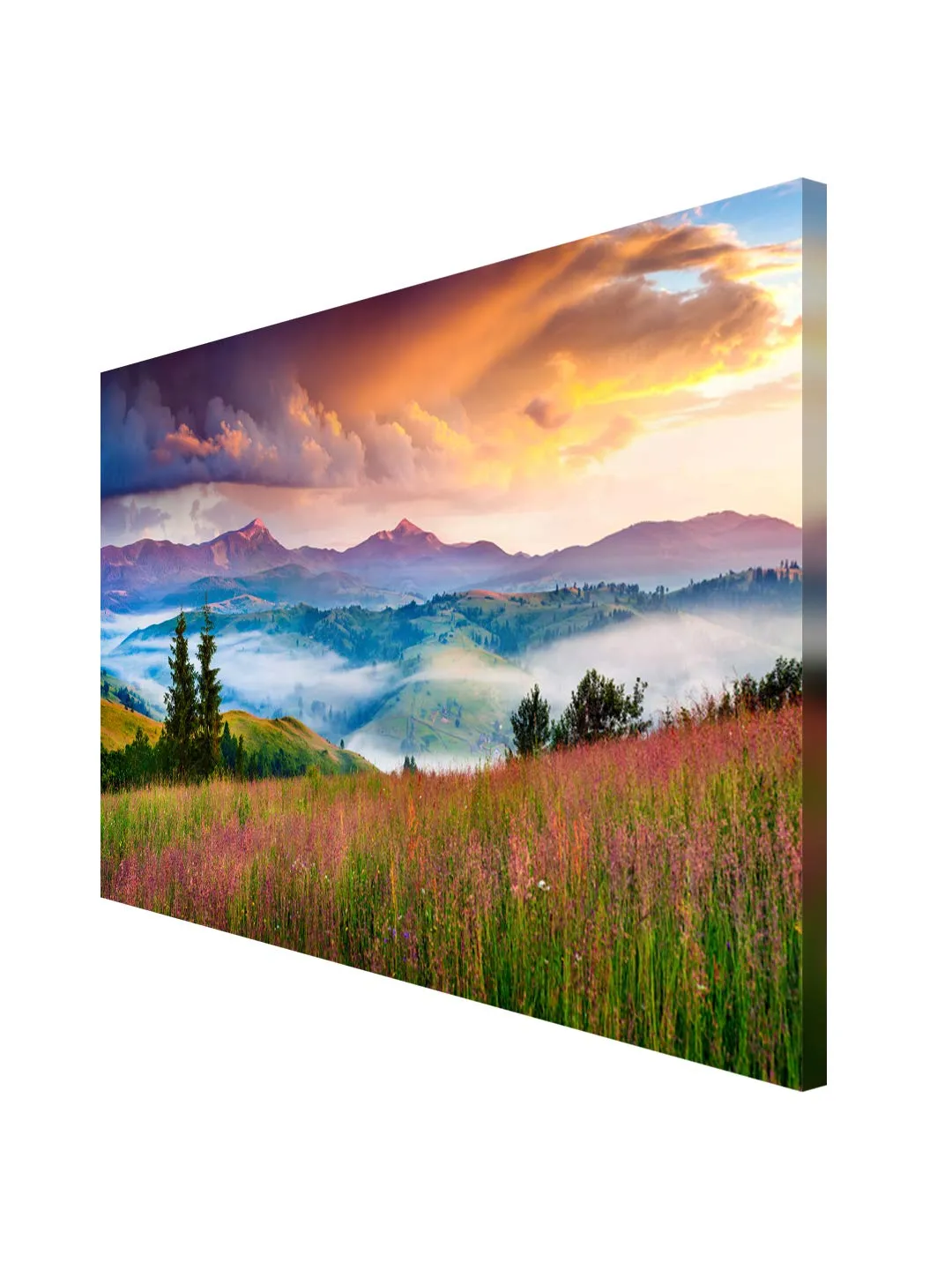 999Store Wooden Stretched Framed painting wall paintings for bedroom Wall art living room décor with frames Natural Scenery Flowers Field canvas modern stylish home hanging ( Canvas 24X36 Inches Strectched Canvas) FLP24360257