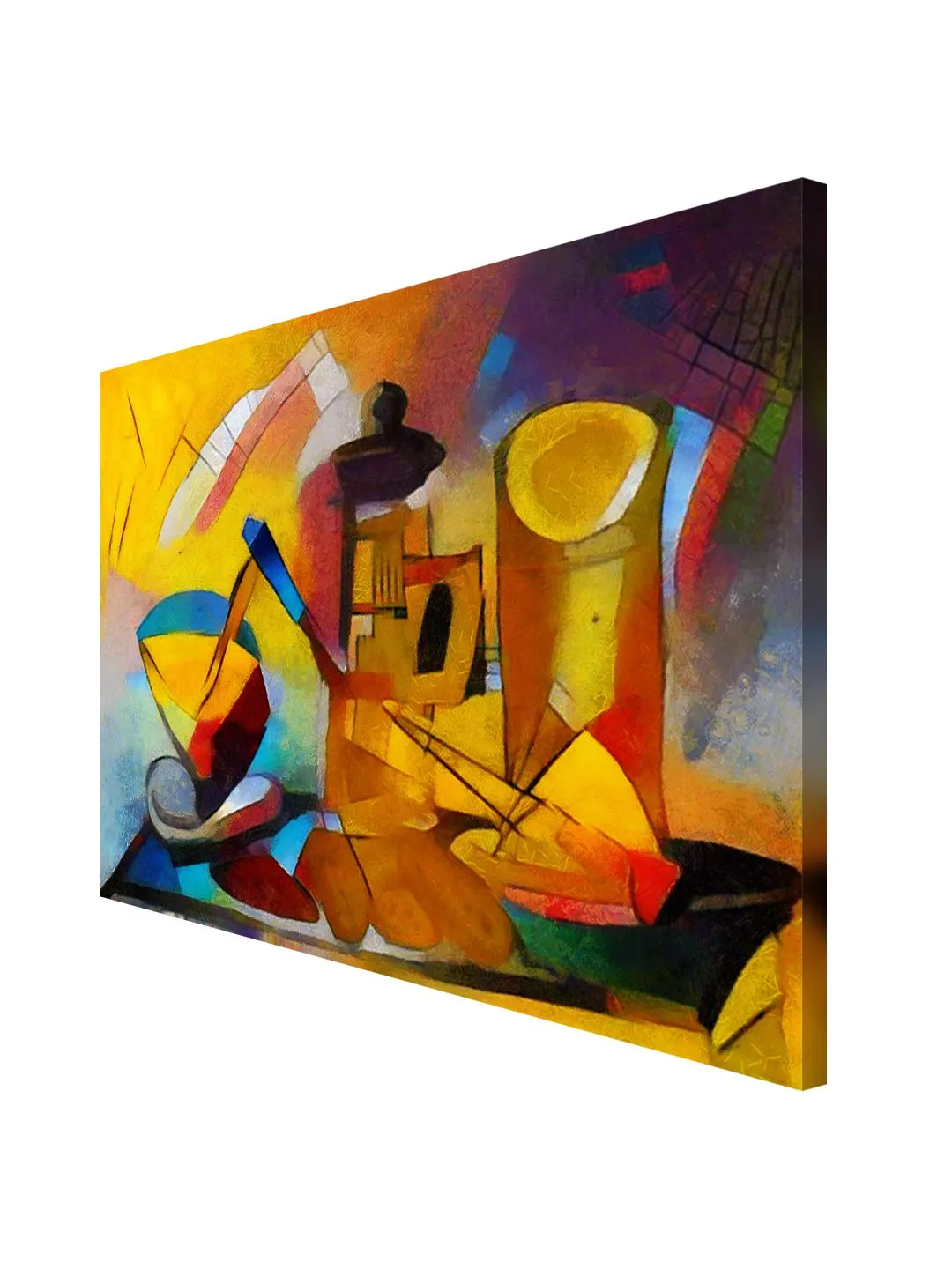 999Store Wooden Stretched Framed paintings wall abstract art Wall Art Bed Room Décor Yellow Abstract Tea Kettle frames canvas painting modern stylish room décor home hanging ( Canvas 24X36 Inches Strectched Canvas) FLP24360252