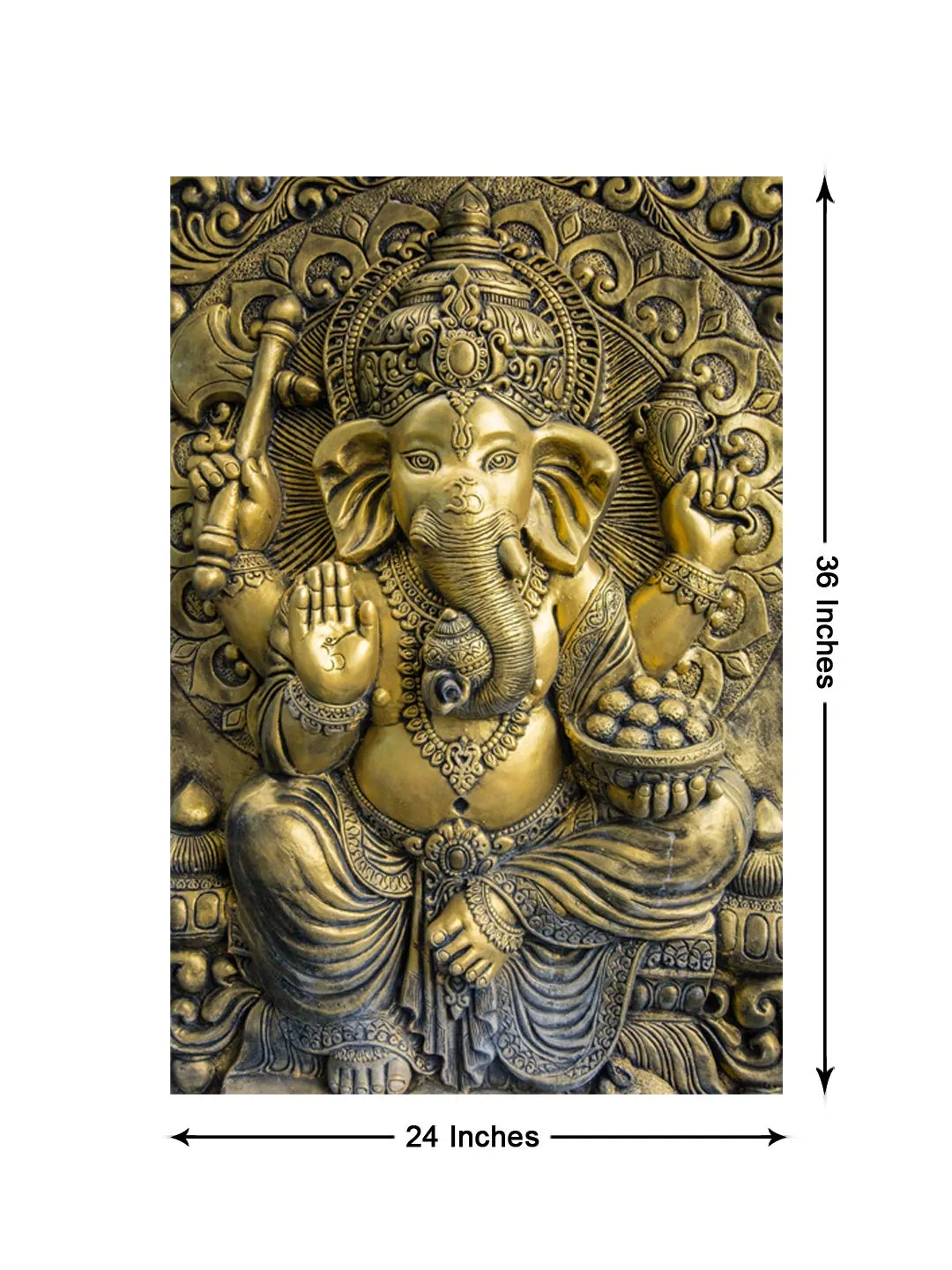 999Store Wooden Stretched God Lord Ganesha Ganpati painting ganesha paintings for wall big size art frame bed room living décor home Blessing Wall frames canvas modern stylish hanging ( Canvas 24X36 Inches Strectched Canvas) FLP24360546