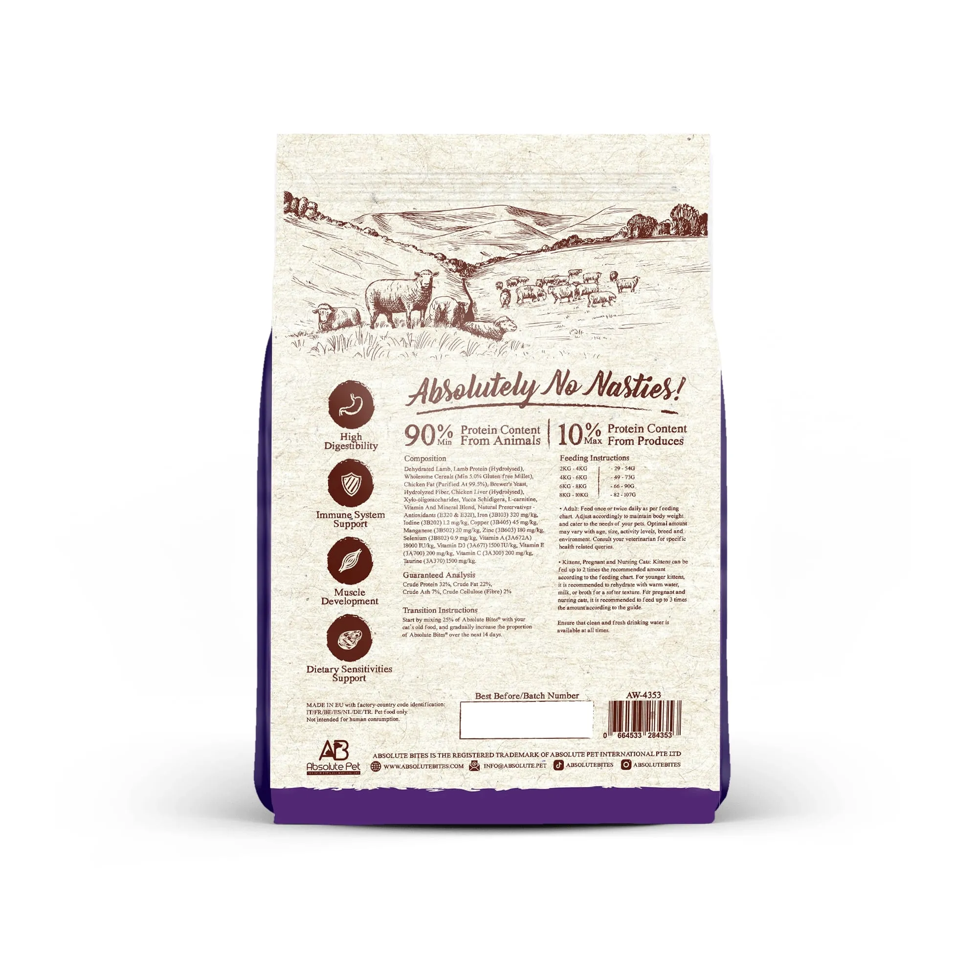 Absolute Bites Wild Age Dry Cat Food - Lamb (Sample)