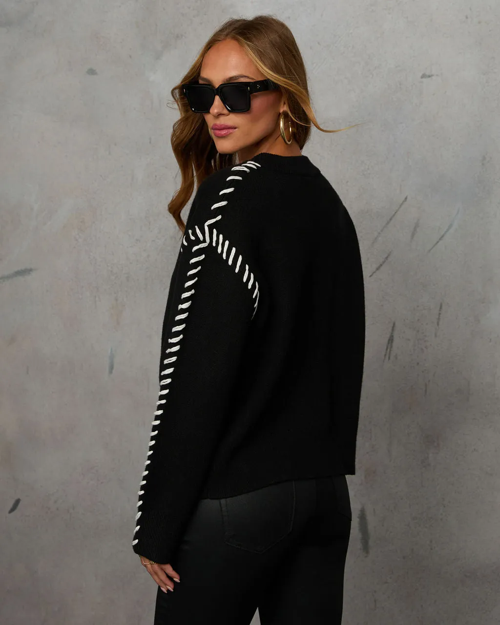 Alyana Contrast Stitch Sweater