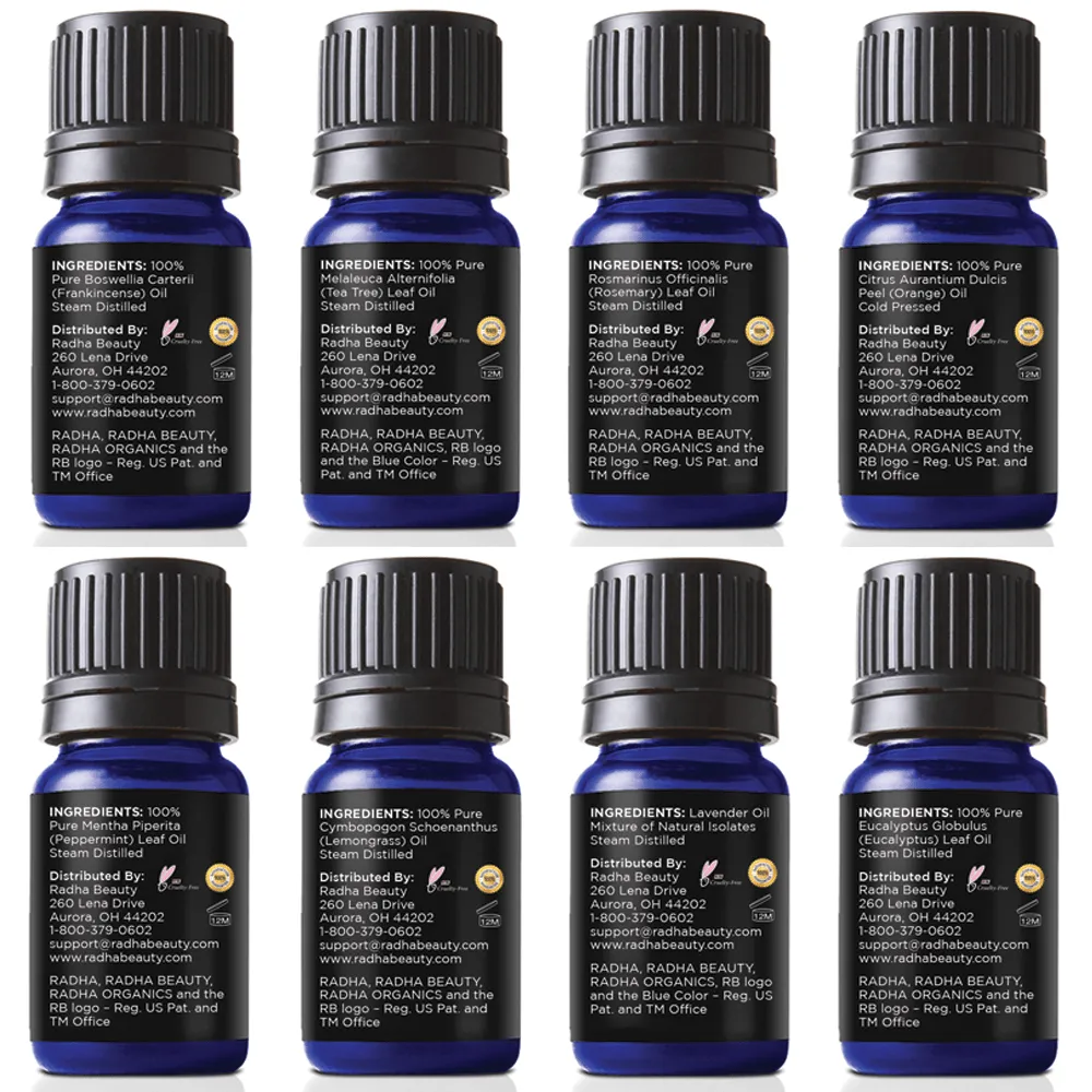 Aromatherapy Top 8 Essential Oil Set