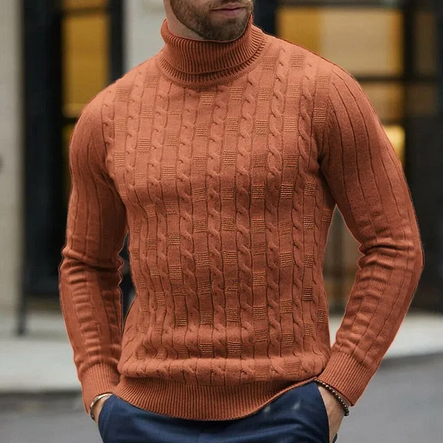 Ashore Shop Mens Winter Pullover Turtle Neck Knitted Sweater