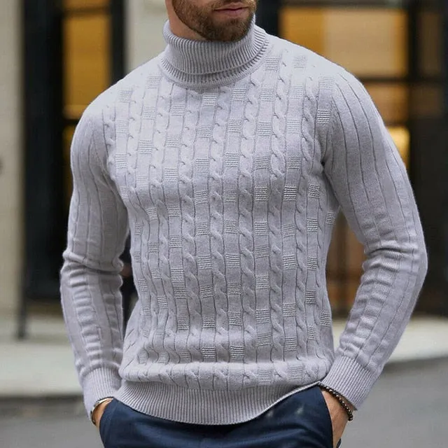 Ashore Shop Mens Winter Pullover Turtle Neck Knitted Sweater