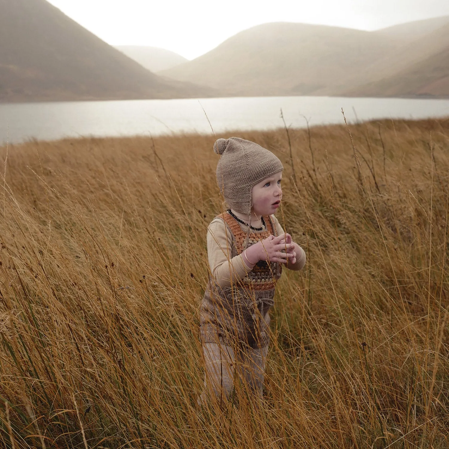 Baby & Kids Hand Knit Merino Wool Pointy Peak Hat - Brut