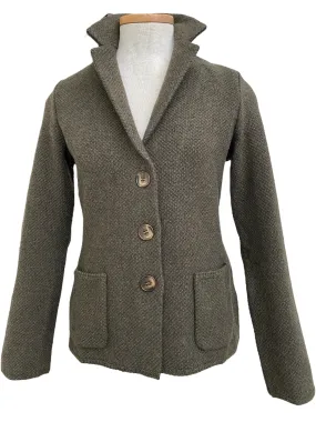 Base Sweater Blazer - Olive Birdseye Tweed