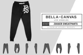 Bella   Canvas 3727 Jogger Sweatpants Mockups