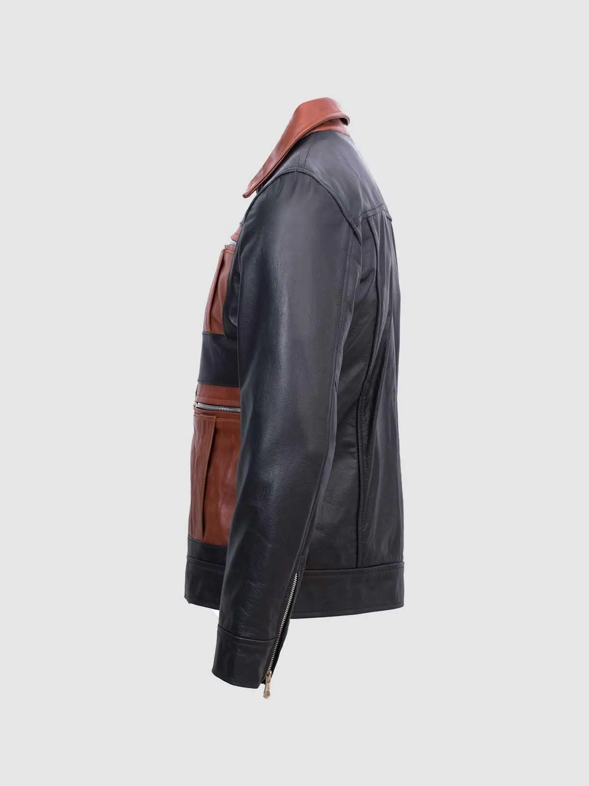 Black & Brown Leather Jacket