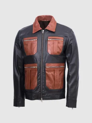 Black & Brown Leather Jacket