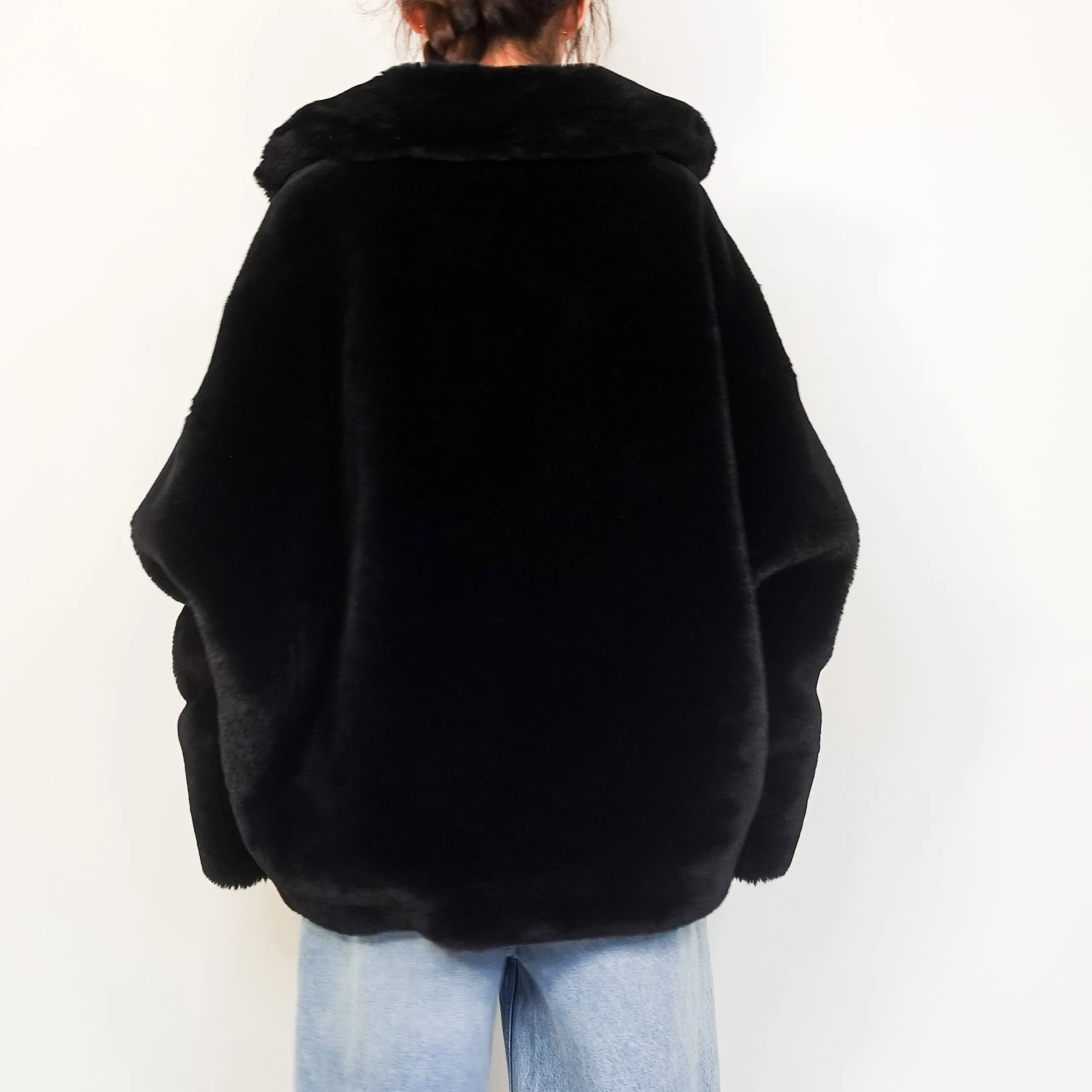 Black fur coat