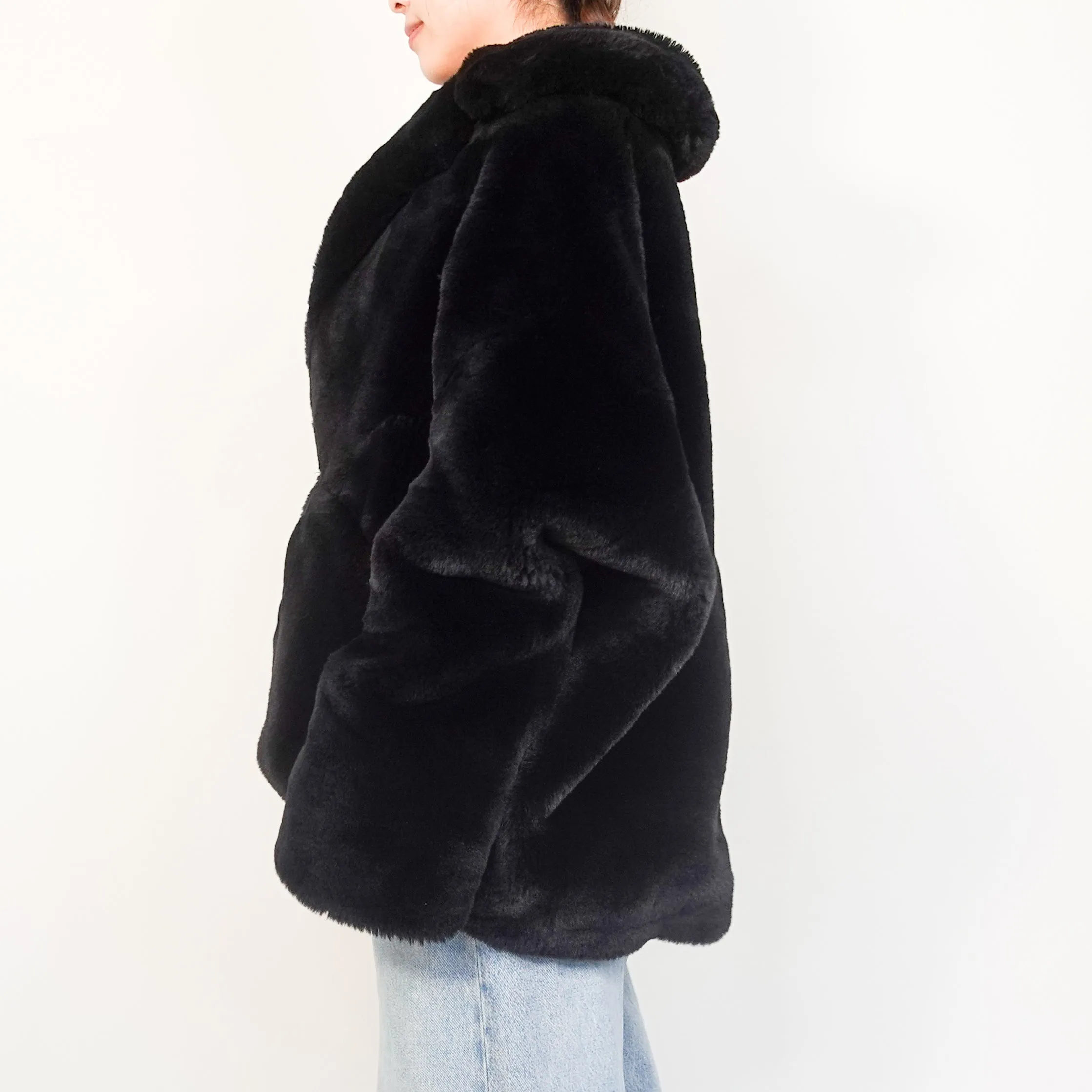 Black fur coat