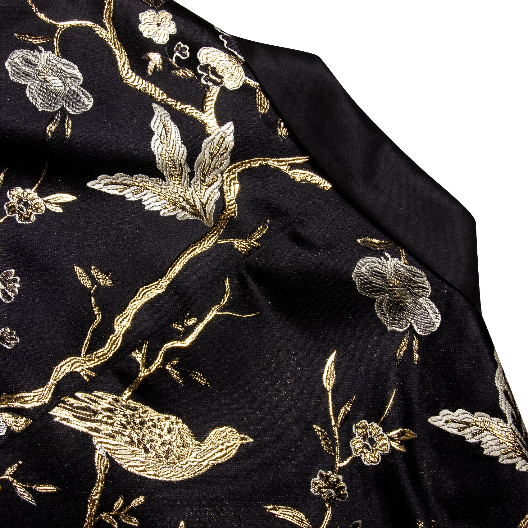 Black Gold Beige Floral Men's Suit