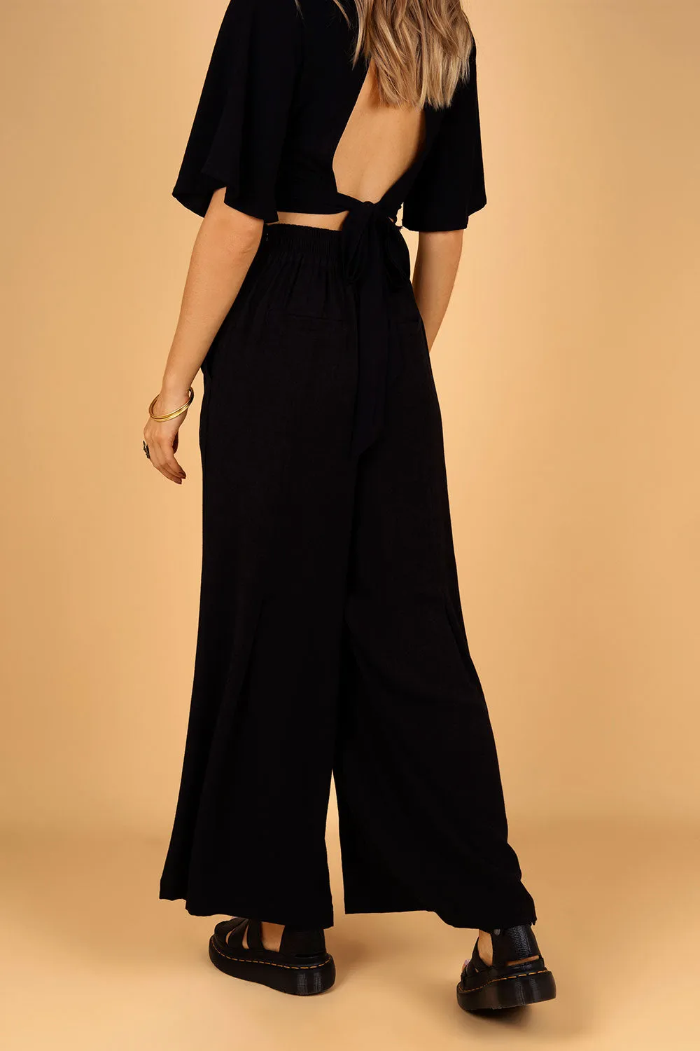 BOHEMIAN LINEN PANTS BLACK