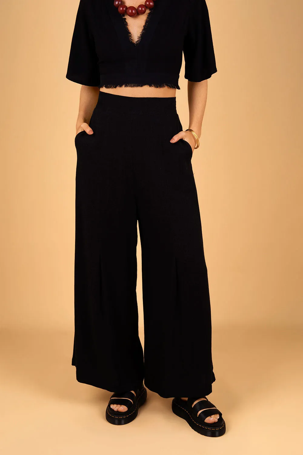 BOHEMIAN LINEN PANTS BLACK