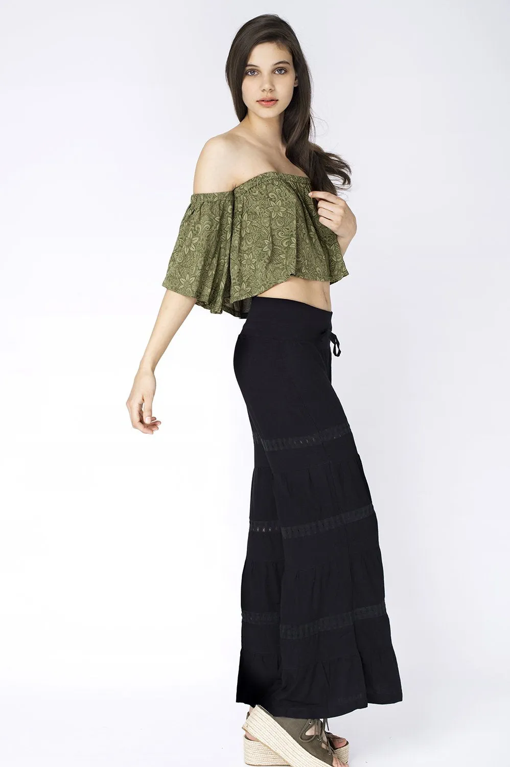 BOHEMIAN LINEN PANTS BLACK