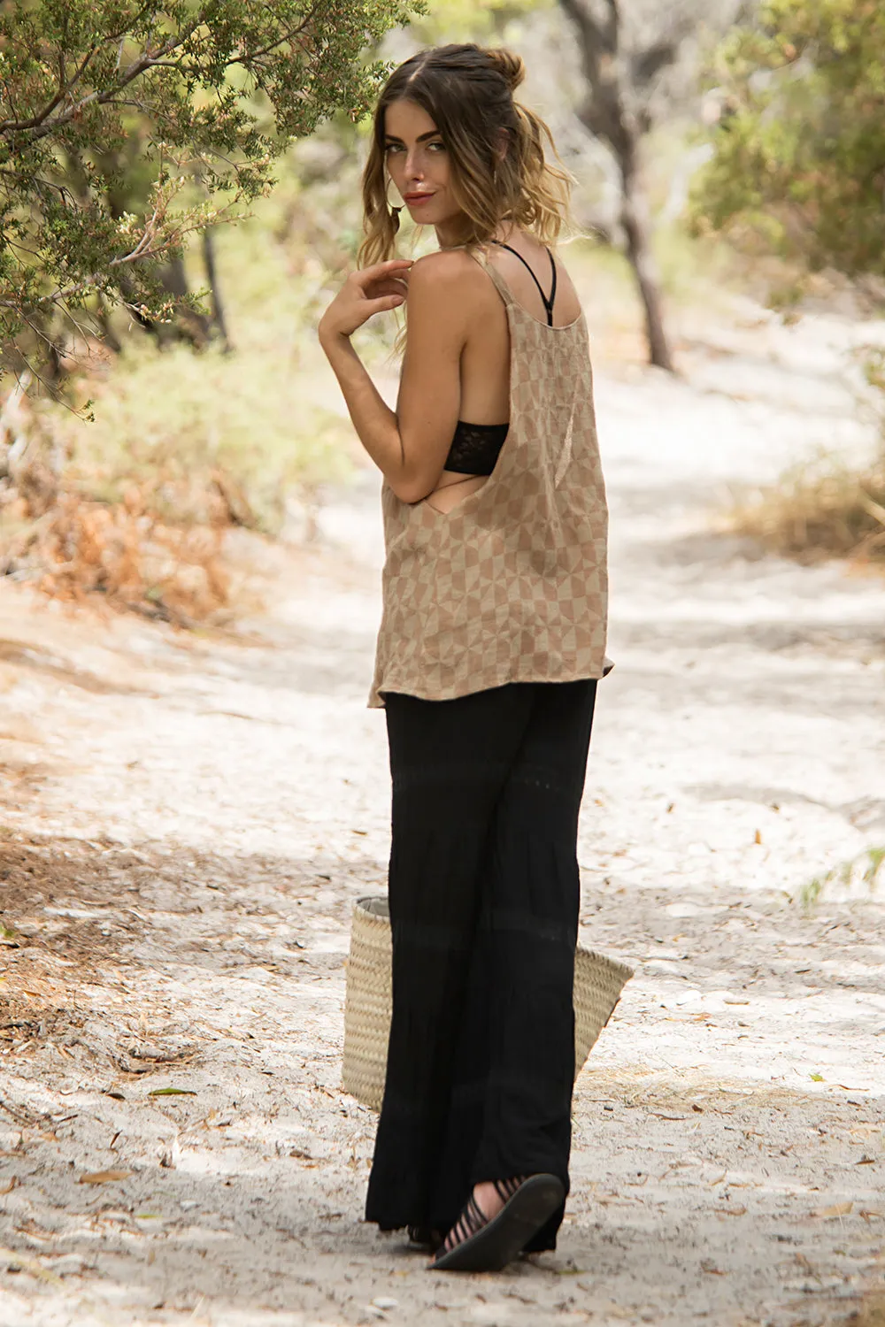 BOHEMIAN LINEN PANTS BLACK