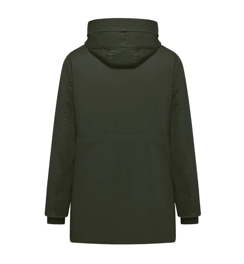 Bomboogie parka da uomo in cotone lavato con interno staccabile CM8737TCSD4 322 verde oliva