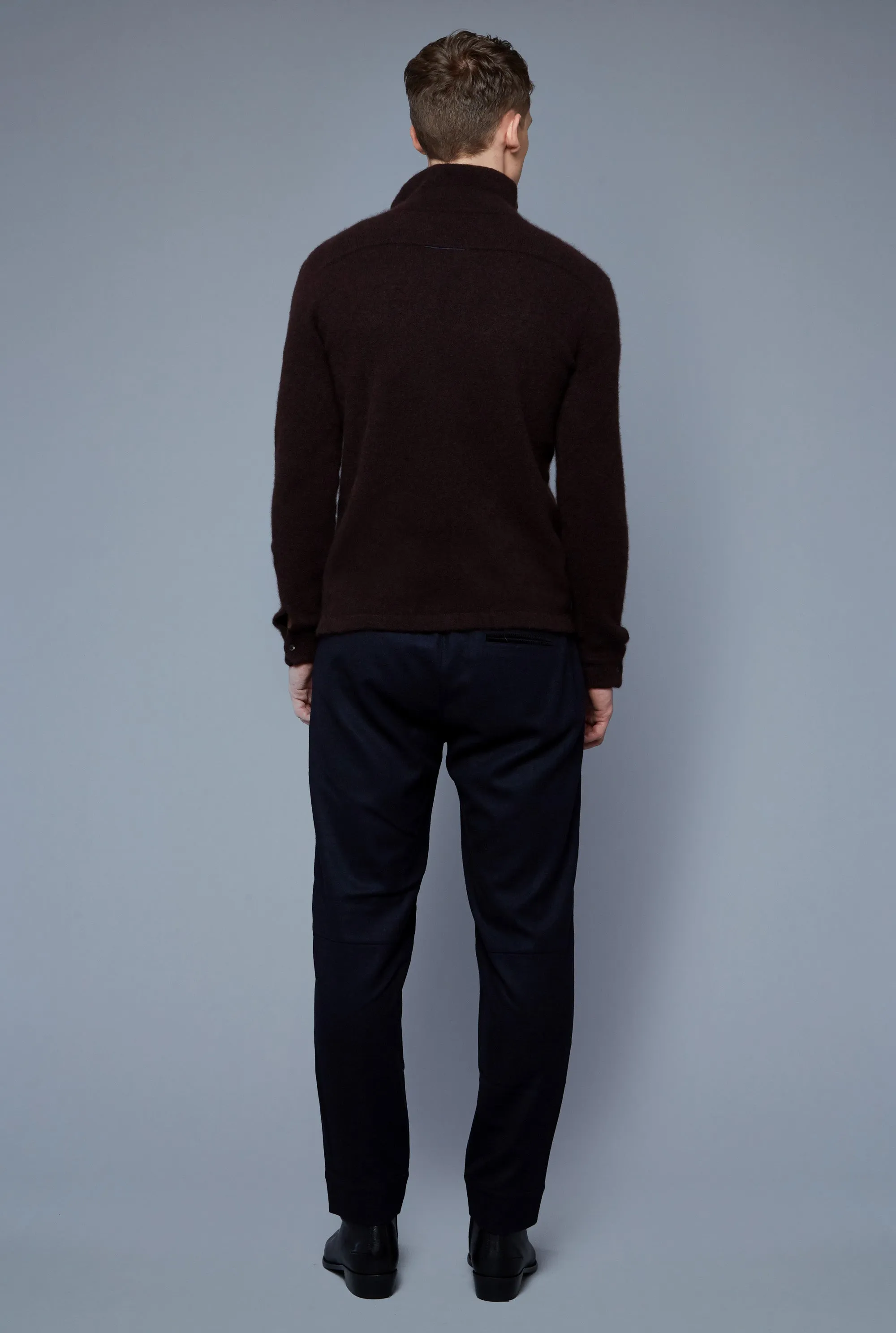 Bouclé Polo | Brown Cashmere