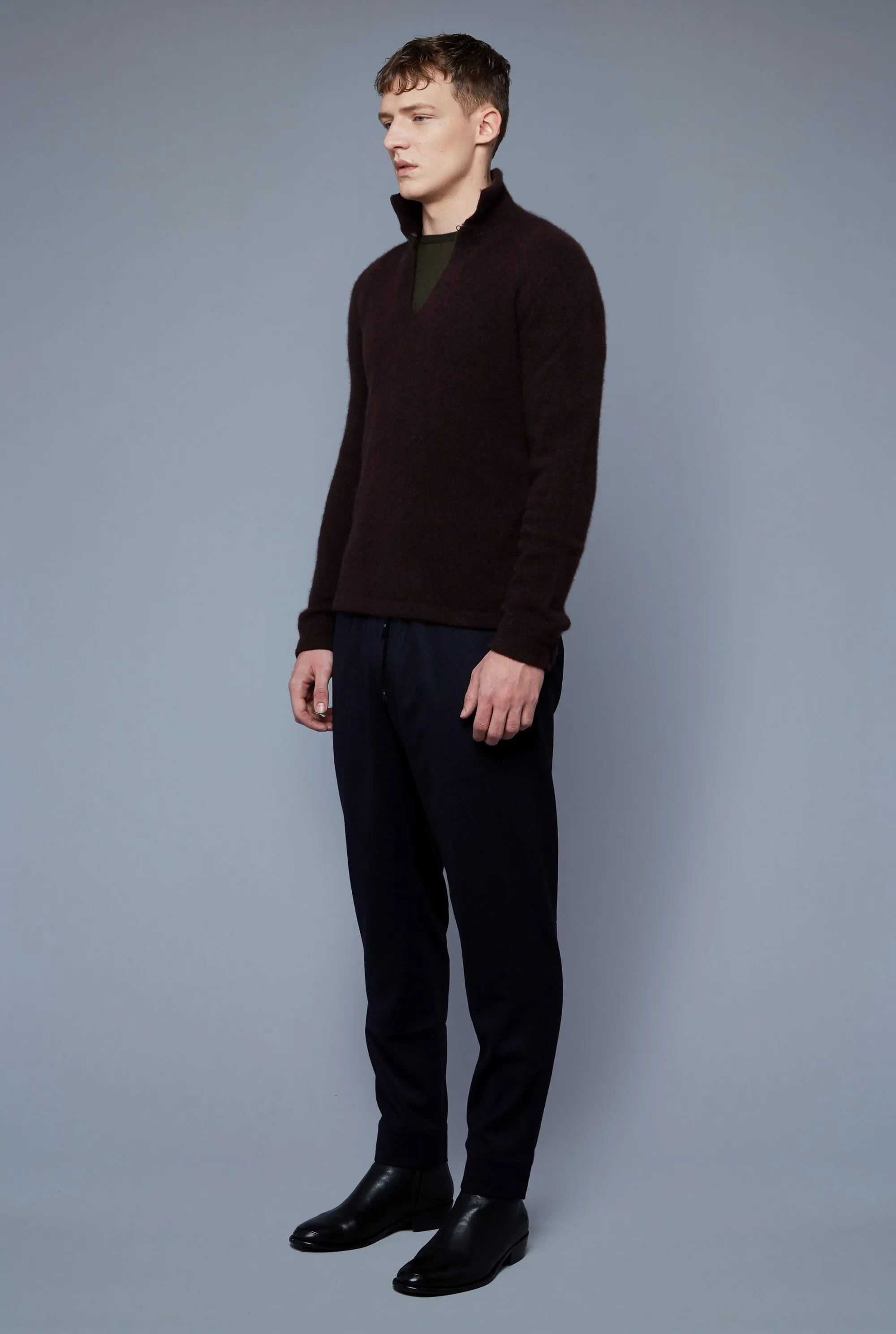 Bouclé Polo | Brown Cashmere