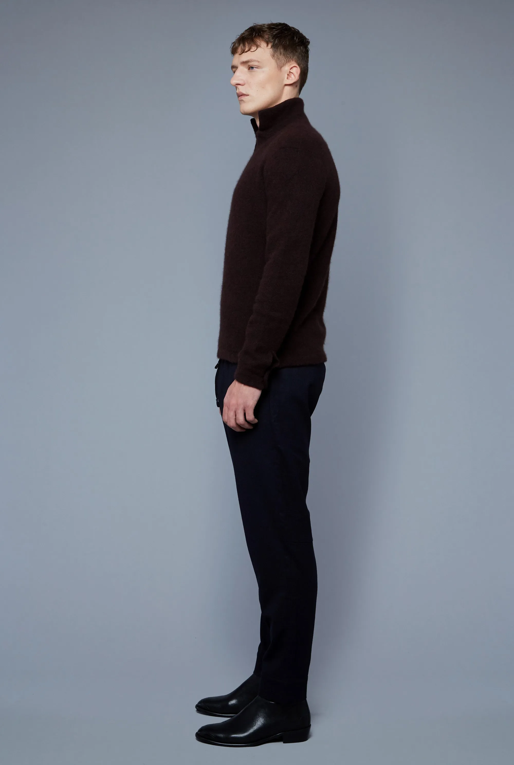 Bouclé Polo | Brown Cashmere