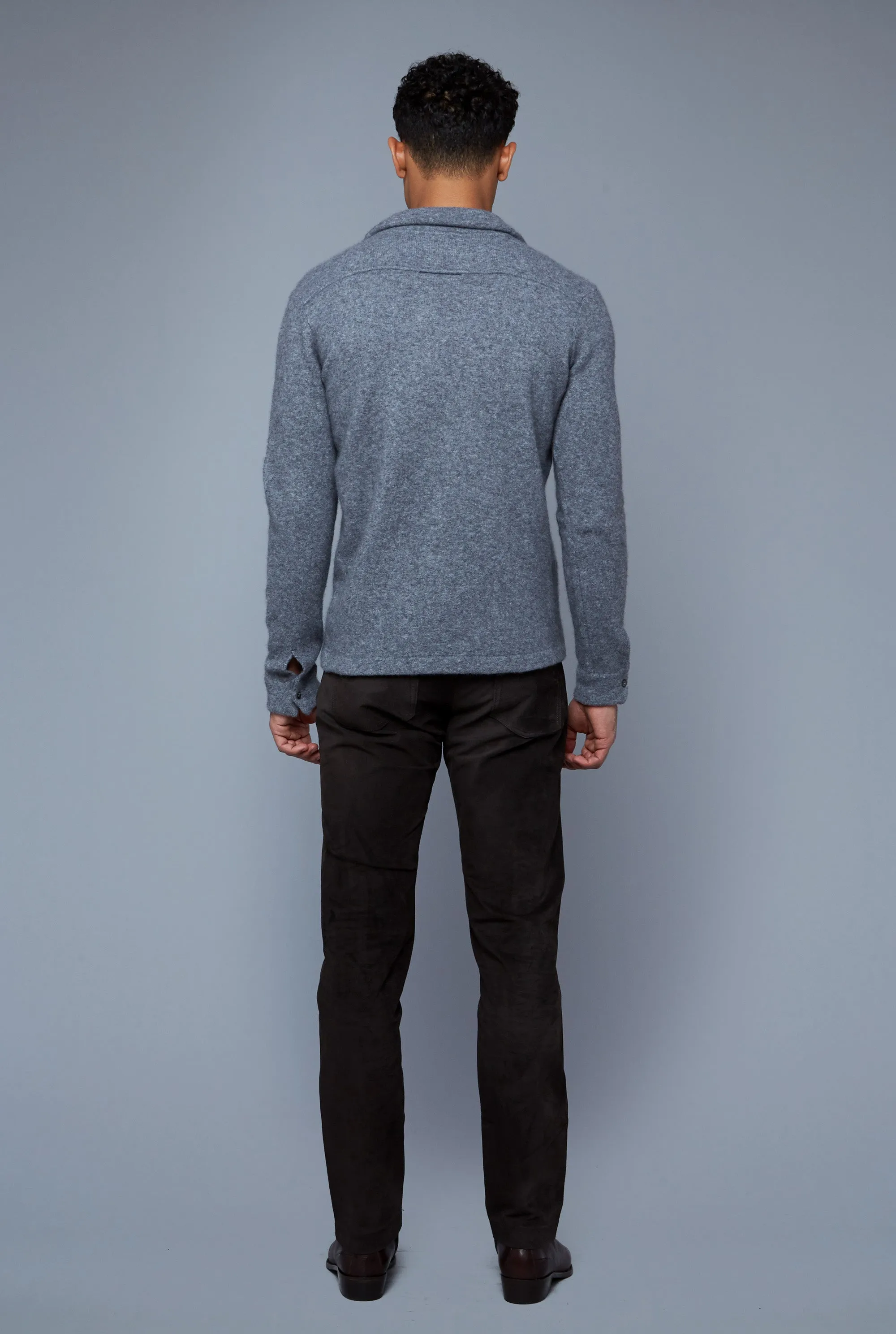 Bouclé Polo | Grey Cashmere