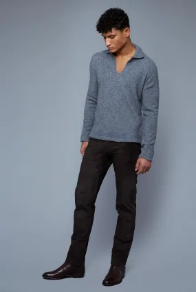 Bouclé Polo | Grey Cashmere