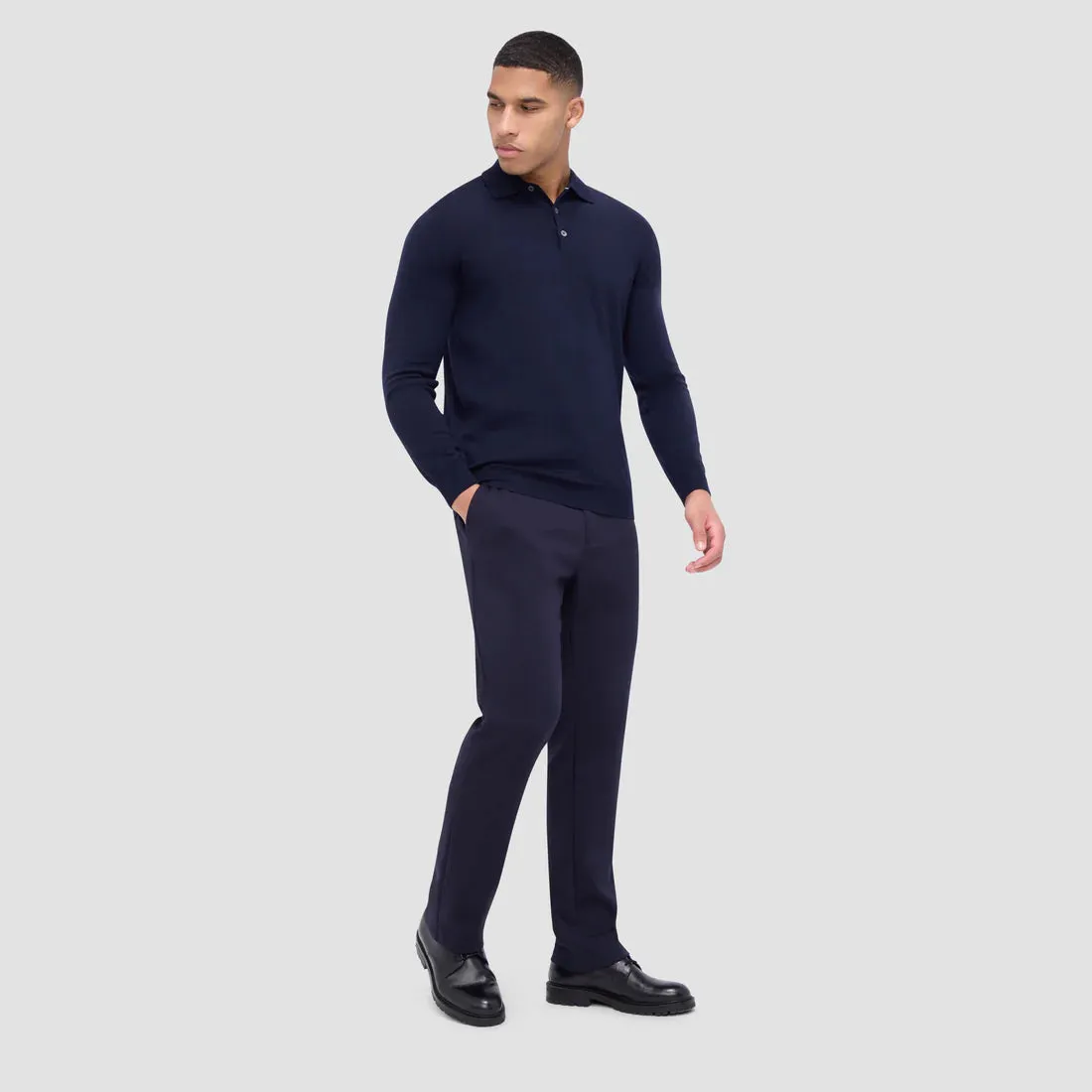 Bugatchi Super Merino Solid Polo Sweater