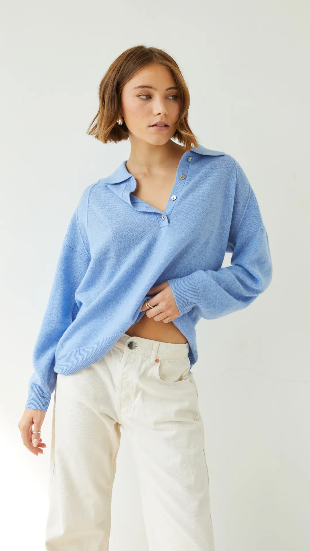 CAPRICE CASHMERE SWEATER - SKY BLUE