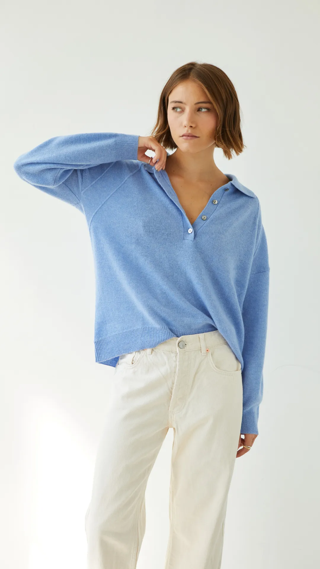 CAPRICE CASHMERE SWEATER - SKY BLUE