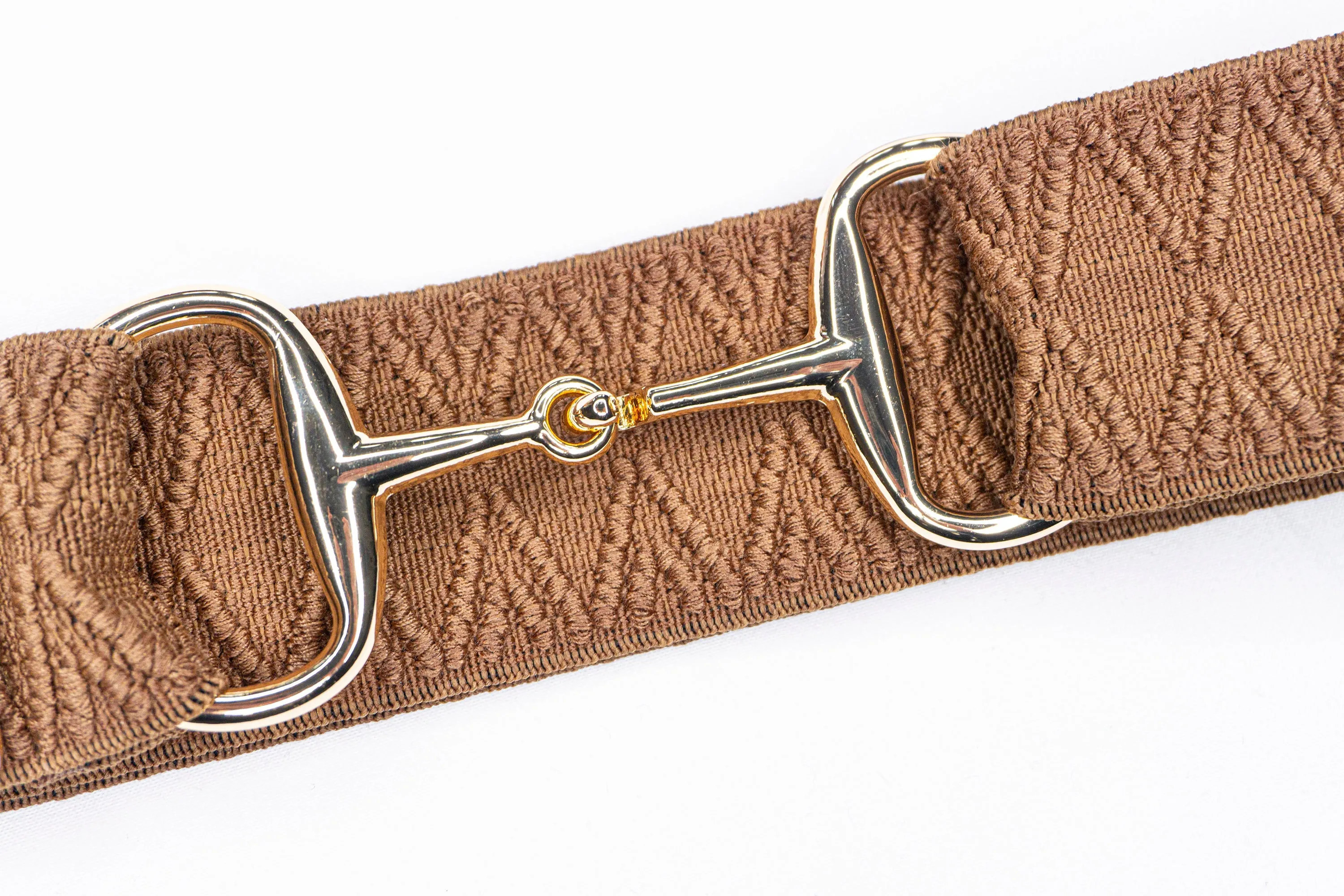 Caramel Dante - 1.5" Gold Snaffle Elastic Belt