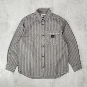 Carhartt WIP Menard Herringbone Shirt Jac Denim - Grey Rinsed