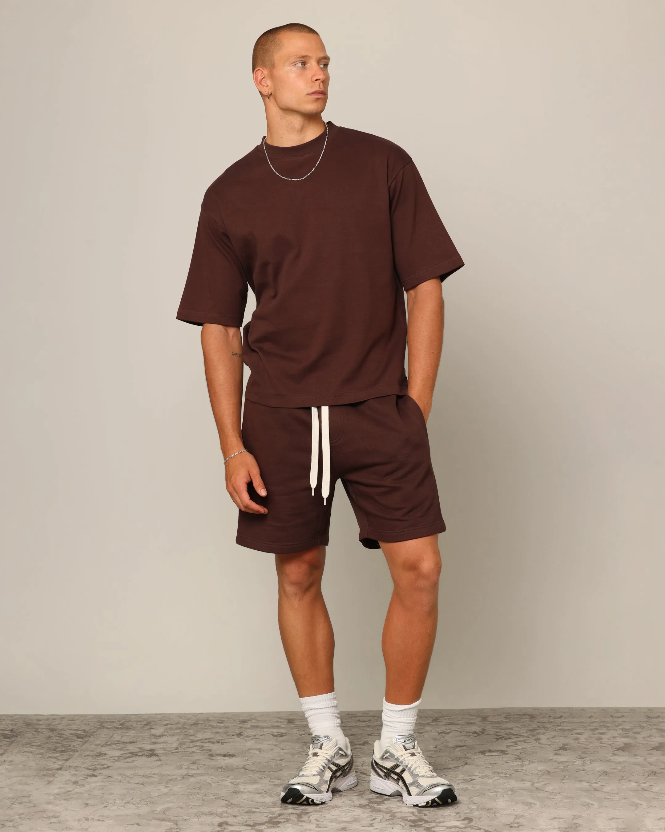 Carré Blanc Boxy T-Shirt Brown