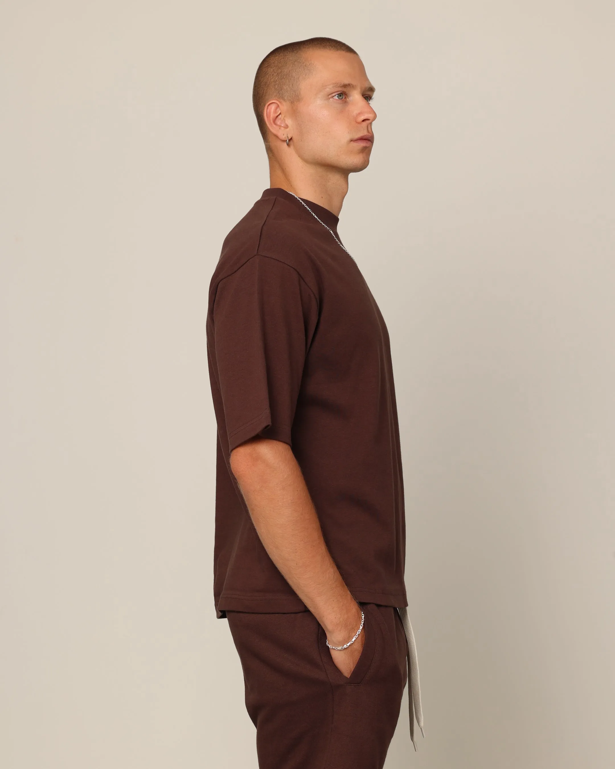 Carré Blanc Boxy T-Shirt Brown