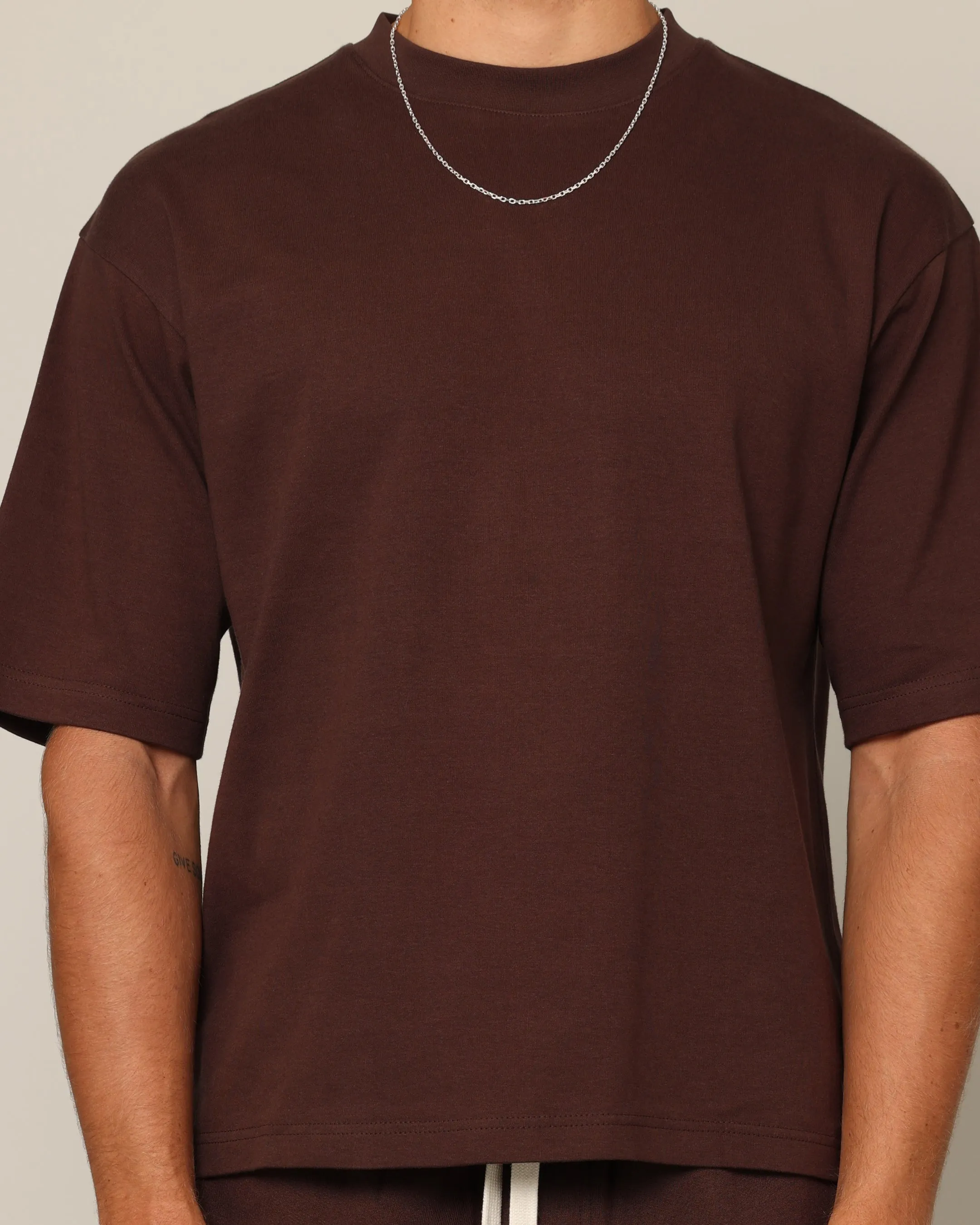 Carré Blanc Boxy T-Shirt Brown