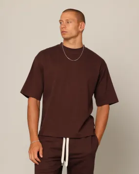 Carré Blanc Boxy T-Shirt Brown