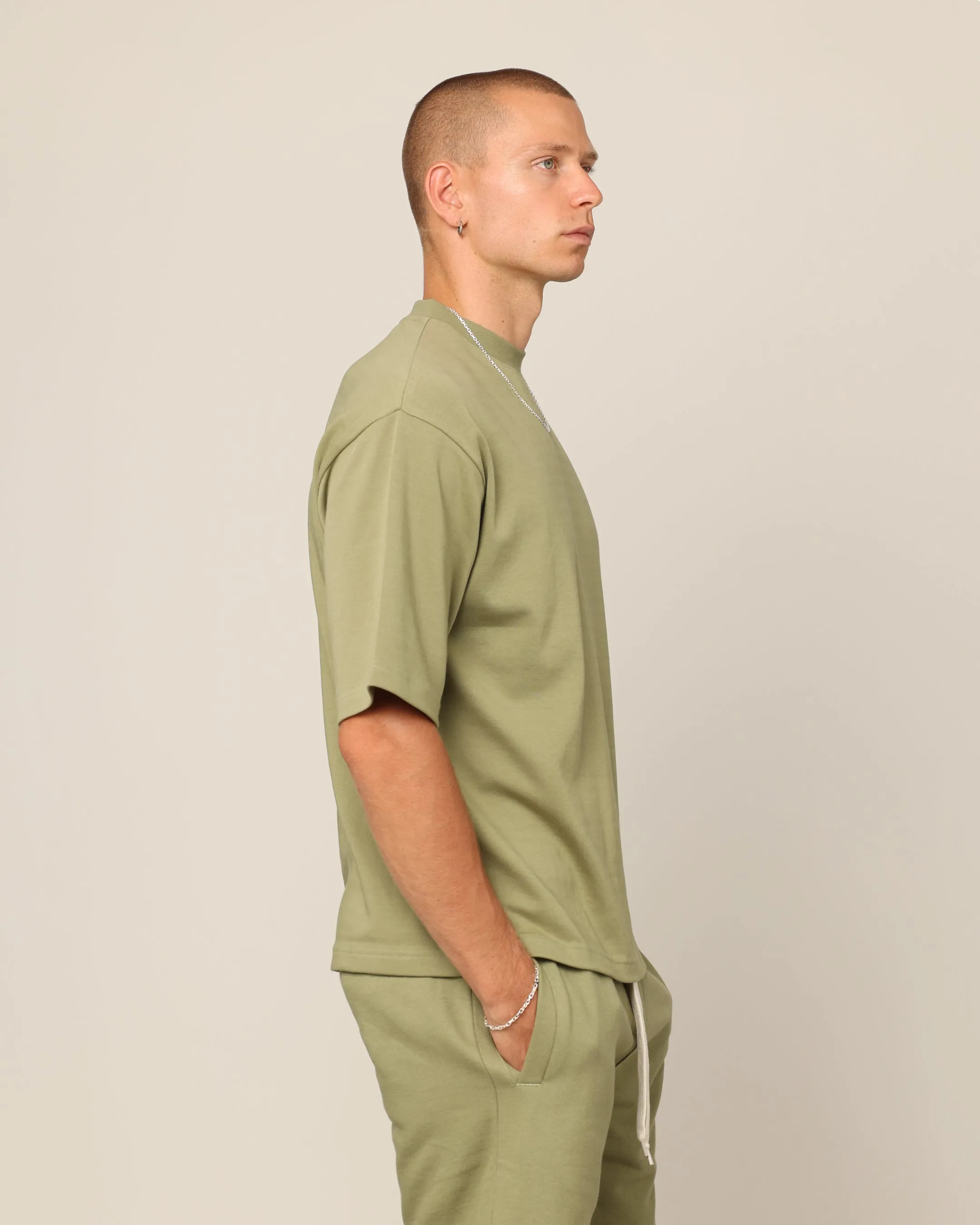 Carré Blanc Boxy T-Shirt Military