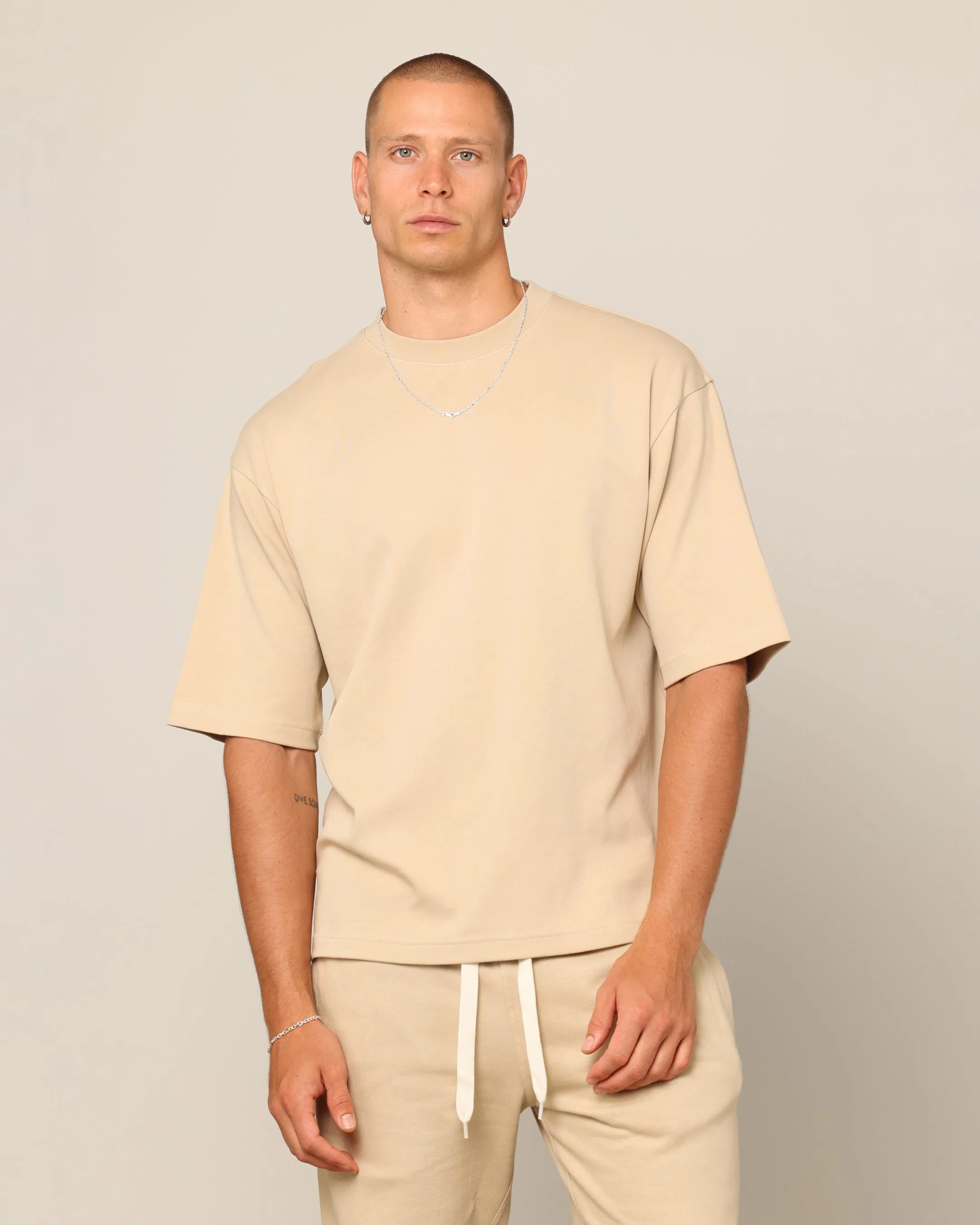 Carré Blanc Boxy T-Shirt Stone