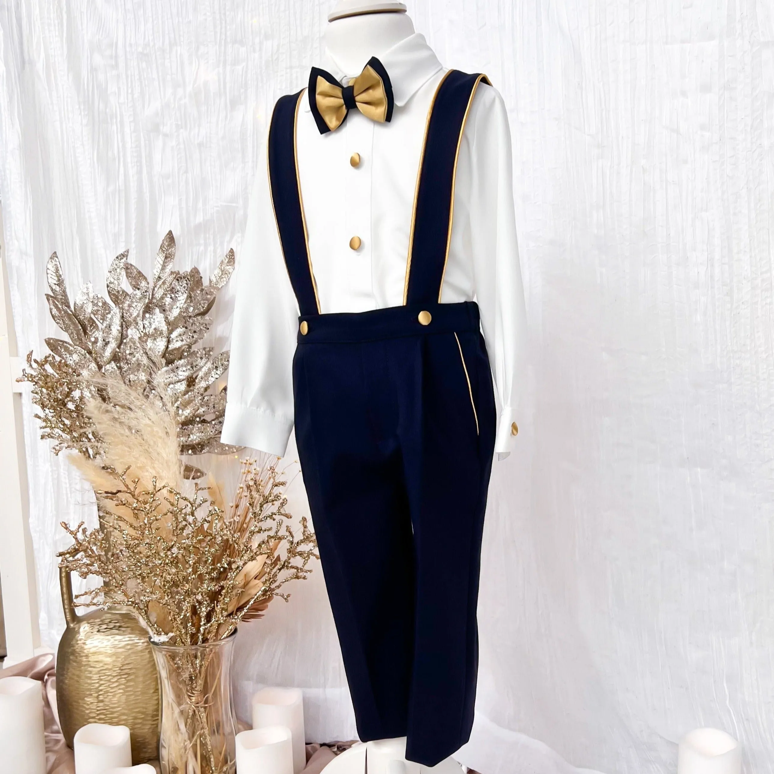 Charlie Pants Set (Navy & Gold)