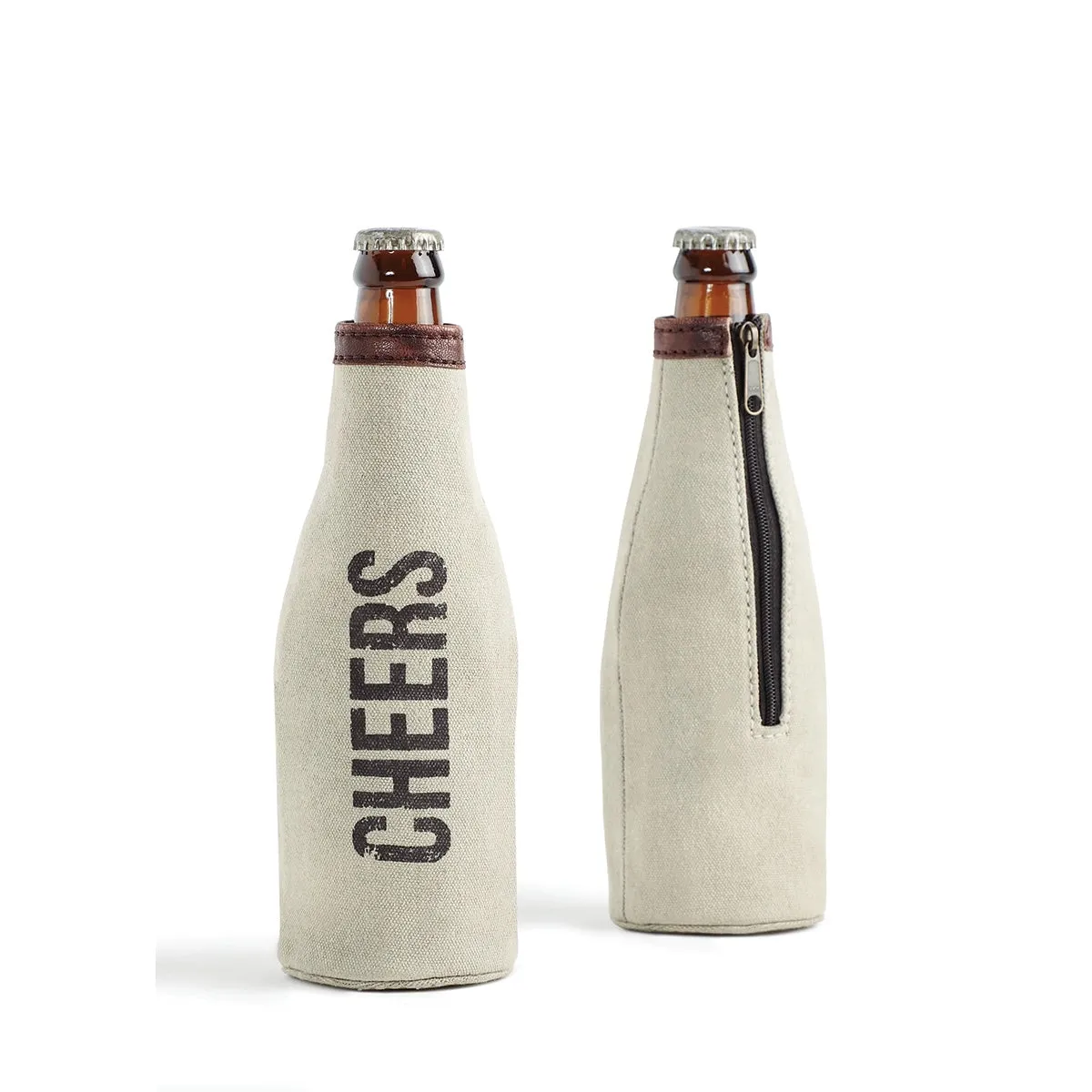 Cheers Canvas Bottle Koozie