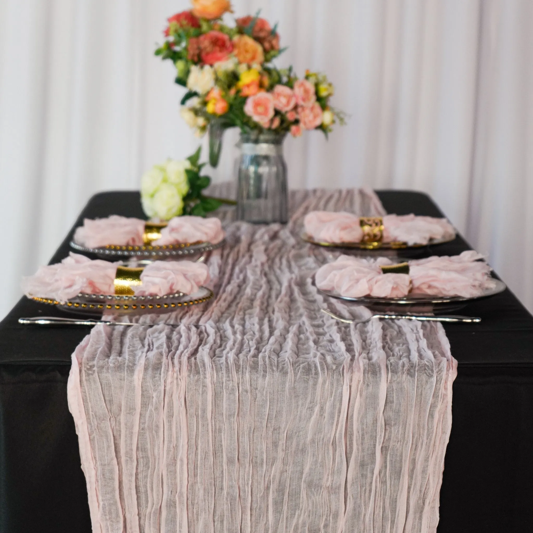 Cheesecloth Gauze Linen Napkin 20"x20" (5pc/pk) - Blush/Rose Gold