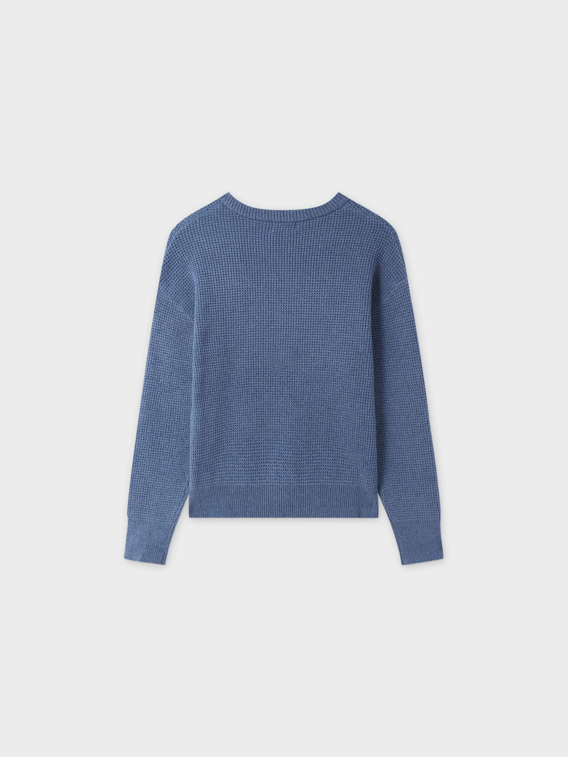 Chenille Waffle Sweater-Periwinkle