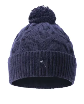 CHERVO Willia Cashmere Pom Pom Hat Navy