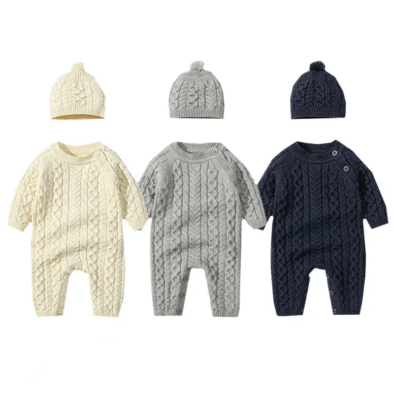 Classic Knit Romper & Hat Set