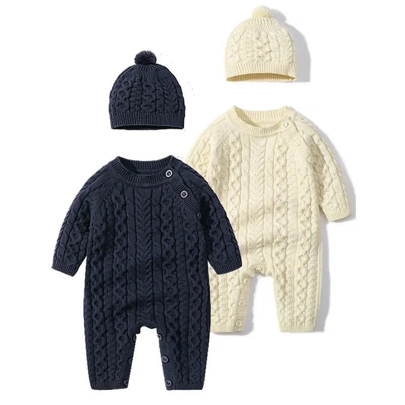 Classic Knit Romper & Hat Set