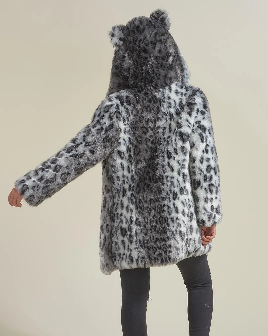 Classic Women's Faux Fur Coat | Snow Leopard